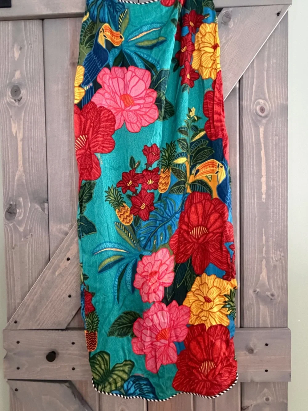 FARM Rio for Anthropologie bold tropical floral wrap style long skirt size small - Picture 2 of 9